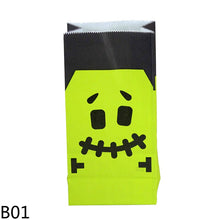 Load image into Gallery viewer, 10/20pcs Halloween Theme Packaging Paper Bags Cookie Candy Bag Wizard Pumpkin Head Gift Bags Home Halloween Party Decorations