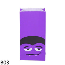 Load image into Gallery viewer, 10/20pcs Halloween Theme Packaging Paper Bags Cookie Candy Bag Wizard Pumpkin Head Gift Bags Home Halloween Party Decorations