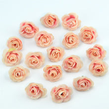 Load image into Gallery viewer, 10/50/100pcs 2.5cm Mini Silk Artificial Rose Flower Heads For Wedding Party Home Decoration DIY Accessories Fake Flowers Craft