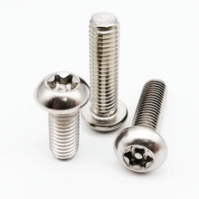 Load image into Gallery viewer, Screws 10/50x M2.5 M3 M4 M5 M6 304 stainless steel Six Lobe Torx Button Round Head with Pin Tamper Proof Anti Theft Security Screw Bolt
