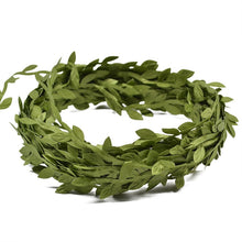 Load image into Gallery viewer, 10 Meter Silk Leaf-Shaped Handmake Artificial green Leaves For Wedding Decoration Wreath Gift Scrapbooking Craft Fake Flower