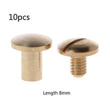 Load image into Gallery viewer, Screws 10 Pairs Brass Chicago Screws Posts Belt Button for Leather Bookbinding Crafts