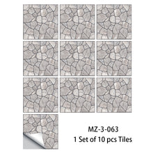 Load image into Gallery viewer, 10pcs/set Cream Marble Frosted Tiles Floor Wall Sticker Kitchen Bathroom Home Renovation Wallpaper Non-slip Beige Wall Decals