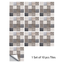 Load image into Gallery viewer, 10pcs/set Cream Marble Frosted Tiles Floor Wall Sticker Kitchen Bathroom Home Renovation Wallpaper Non-slip Beige Wall Decals