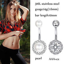 Load image into Gallery viewer, 10 Style Belly Button Rings for Women Men Stainless Steel Navel Rings CZ Body Piercing Jewery 14G