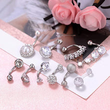 Load image into Gallery viewer, 10 Style Belly Button Rings for Women Men Stainless Steel Navel Rings CZ Body Piercing Jewery 14G