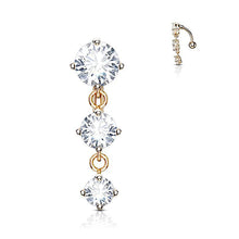 Load image into Gallery viewer, Sexy Halter Belly Button Ring Oreja 14G Double Round Cubic Zirconia 316L Surgical Steel Belly Piercing Jewelry