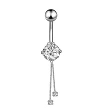 Load image into Gallery viewer, Sexy Halter Belly Button Ring Oreja 14G Double Round Cubic Zirconia 316L Surgical Steel Belly Piercing Jewelry