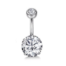 Load image into Gallery viewer, Sexy Halter Belly Button Ring Oreja 14G Double Round Cubic Zirconia 316L Surgical Steel Belly Piercing Jewelry
