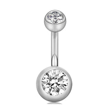 Load image into Gallery viewer, Sexy Halter Belly Button Ring Oreja 14G Double Round Cubic Zirconia 316L Surgical Steel Belly Piercing Jewelry