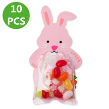 Load image into Gallery viewer, 10pcs/lot Candy Bags Easter Cute Animal Rabbit Cookie Bags Gift Bags Greeting Cards Wedding Baby Shower Birthday Party Candy Box