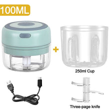 Load image into Gallery viewer, 100/250mL Mini Electric Garlic Chopper USB Charging Ginger Masher Machine Sturdy Durable Chili Vegetable Crusher Kitchen Tool