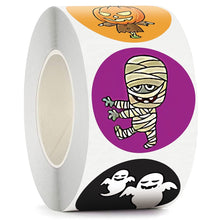 Load image into Gallery viewer, 100-500pcs Halloween Skeleton Round Sticker Envelope Sealing Labels Candy Bag Sticker Halloween Decoration Decor Pumpkin