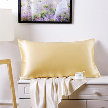 Load image into Gallery viewer, Mulberry Silk Two Sides Silk Pillowcase Charmeuse silk Pillow Cover Invisiable Zipper Closure