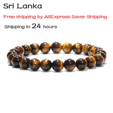 Load image into Gallery viewer, Real Natural Tiger Eyes Brazalete Men Women Strand 4/6/8/10/12/14mm Stone Brazalete Hombre Jewelry Accessories Pulseras
