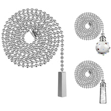 Load image into Gallery viewer, 100CM Chrome Light Pull Rope Switch Universal Chain Cord Controller For Showroom Bathroom Home Ceiling Fan Lamp Replacement Part
