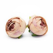 Load image into Gallery viewer, 100 Pieces tea buds rose Artificial flowers Wedding Home decoration accessories Diy Wrist flower Crafts Scrapbooking Photo props