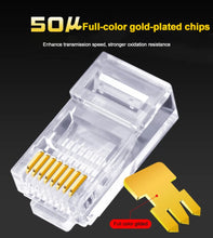 Load image into Gallery viewer, 100PCS Cat6 8P8C RJ45 Modular Socket for CAT5 Cat6 LAN Network High Quality RJ45 Ethernet Cable Plugs Modular Adapter Connectors