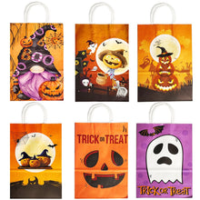 Load image into Gallery viewer, 100Pcs Halloween Cone Bags Plastic Candy Pouch Pumpkin Treat or Trick Bat Spider Halloween Decoration Supplies Halloween Favor