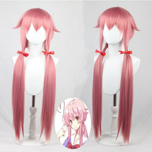 Load image into Gallery viewer, 100cm Anime Future Diary Gasai Yuno Wig Cosplay Wigs Playing Long Pink Hair Halloween 1:1 Wigs Cap