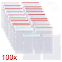 Load image into Gallery viewer, 100pcs/pack Resealable Zip Lock Bags Self Seal Clear Plastic Poly Bag Food Storage Package Reclosable Vacuum Fresh Bag