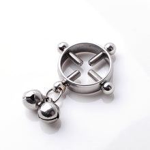 Load image into Gallery viewer, 2pcs Stainless Steel Bell Piercing Jewelry Nipple Ring Electroplating Nipple Ring Clip