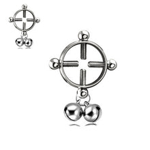 Load image into Gallery viewer, 2pcs Stainless Steel Bell Piercing Jewelry Nipple Ring Electroplating Nipple Ring Clip