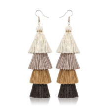 Load image into Gallery viewer, Handmade Tassel Earrings for Girls Vintage Ethnic Style Long Earrings Bohemian Personalized Eardrops Ornament Ear Stud