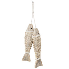 Load image into Gallery viewer, Wooden Antique Carving Fish Kebabs Large Mediterranean Creative Retro Distressed Wall-Mounted Ornaments