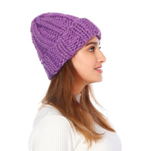 Load image into Gallery viewer, Knitted Hat Women 'S Winter Solid Color Simple Thick Woolen Cap Foreign Trade Warm Ear Protection Hat