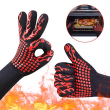 Load image into Gallery viewer, Silicone Gloves Fireproof BBQ Heat Insulation Oven Aramid Oven Gloves