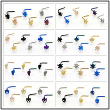 Load image into Gallery viewer, Micro Curved Nose Stud Seven-Shaped Nose Stud Stainless Steel Nose Stud Nose Stud Cutting Surface L-Shaped Nose Stud Human Body Puncture