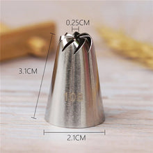 Load image into Gallery viewer, #108 Russian Drop Rose Icing Piping Nozzles Stainless Steel Flower Mouth Cream Pastry Tips Nozzles Bag Cake Decorating tools