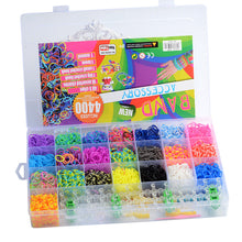 Load image into Gallery viewer, 28 Grid Rainbow Rubber Band Ribbons Gifts for Girls DIY Handmade Bracelet Tool Kit Beaded Toys for Girls Stretch Craft Toy