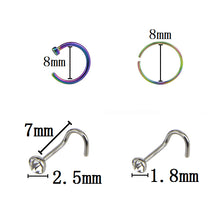 Load image into Gallery viewer, 20 Puncture Mixed Suit Stainless Steel Nose Nose Ring 7-Shaped Nose Stud