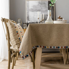 Load image into Gallery viewer, Linen Rectangular Tablecloth Jacquard Red Imitation Cotton Linen Christmas Table Cloth