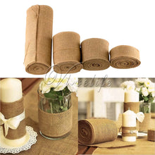 Load image into Gallery viewer, 10Meter Natural Jute Burlap Fabric Jute Roll Hessian Ribbon Roll Burlap Table Runner Wedding Party Supplies Wedding Decoration