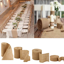 Load image into Gallery viewer, 10Meter Natural Jute Burlap Fabric Jute Roll Hessian Ribbon Roll Burlap Table Runner Wedding Party Supplies Wedding Decoration