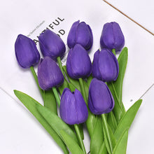 Load image into Gallery viewer, 10PCS Tulip Artificial Flower Bouquet Real Touch Artificial Fake Flowers for Home Wedding Decoration indoor Garen Decor