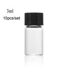 Load image into Gallery viewer, 10PCS 1/2/3/5ml Mini Essential Oil Bottle Jar Orifice Brown Reducer & Cap Refillable Bottles Glass Vials Cosmetic Containers