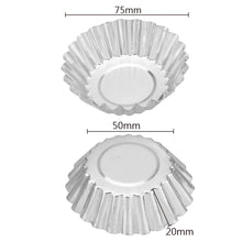 Load image into Gallery viewer, 10pcs Nonstick Ripple Aluminum Alloy Egg Tart Mold Flower Shape Reusable Cupcake and Muffin Baking Cup Tartlets Pans