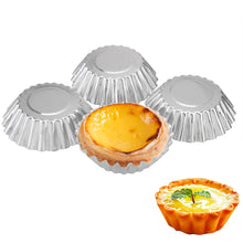 Load image into Gallery viewer, 10pcs Nonstick Ripple Aluminum Alloy Egg Tart Mold Flower Shape Reusable Cupcake and Muffin Baking Cup Tartlets Pans