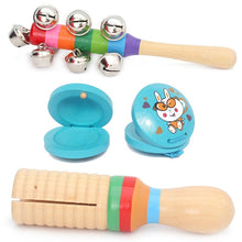 Load image into Gallery viewer, 10pcs Baby Kids Music Instrument Toys Set Rainbow Combination Wooden Early Childhood Education Toy Child Ring Bell Percussion