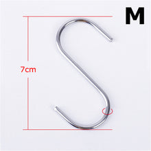 Load image into Gallery viewer, 10pcs Stainless Steel S-Shape Hook Kitchen Bedroom Multi-function Railing S Hanger Hook Clasp Holder Hooks Hanging Storage Tools