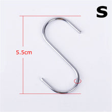 Load image into Gallery viewer, 10pcs Stainless Steel S-Shape Hook Kitchen Bedroom Multi-function Railing S Hanger Hook Clasp Holder Hooks Hanging Storage Tools