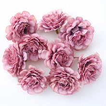 Load image into Gallery viewer, 10pcs/lot Artificial Flowers 5CM Silk Rose Head For Wedding Party Home Garden Decorations DIY Craft Wreath Christmas Flower