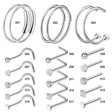 Load image into Gallery viewer, Nose Ring Nail Piercing Hoop Jewelry Stainless Steel Nose Stud
