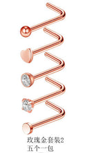 Load image into Gallery viewer, Nose Ring Nail Piercing Hoop Jewelry Stainless Steel Nose Stud