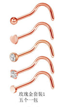 Load image into Gallery viewer, Nose Ring Nail Piercing Hoop Jewelry Stainless Steel Nose Stud