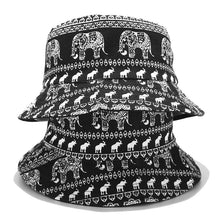 Load image into Gallery viewer, Animal Elephant Printed Canvas Sun Hat Summer Casual All-Match Double-Sided Wear Boys and Girls Bucket Hat Ethnic Style Bucket Hat
